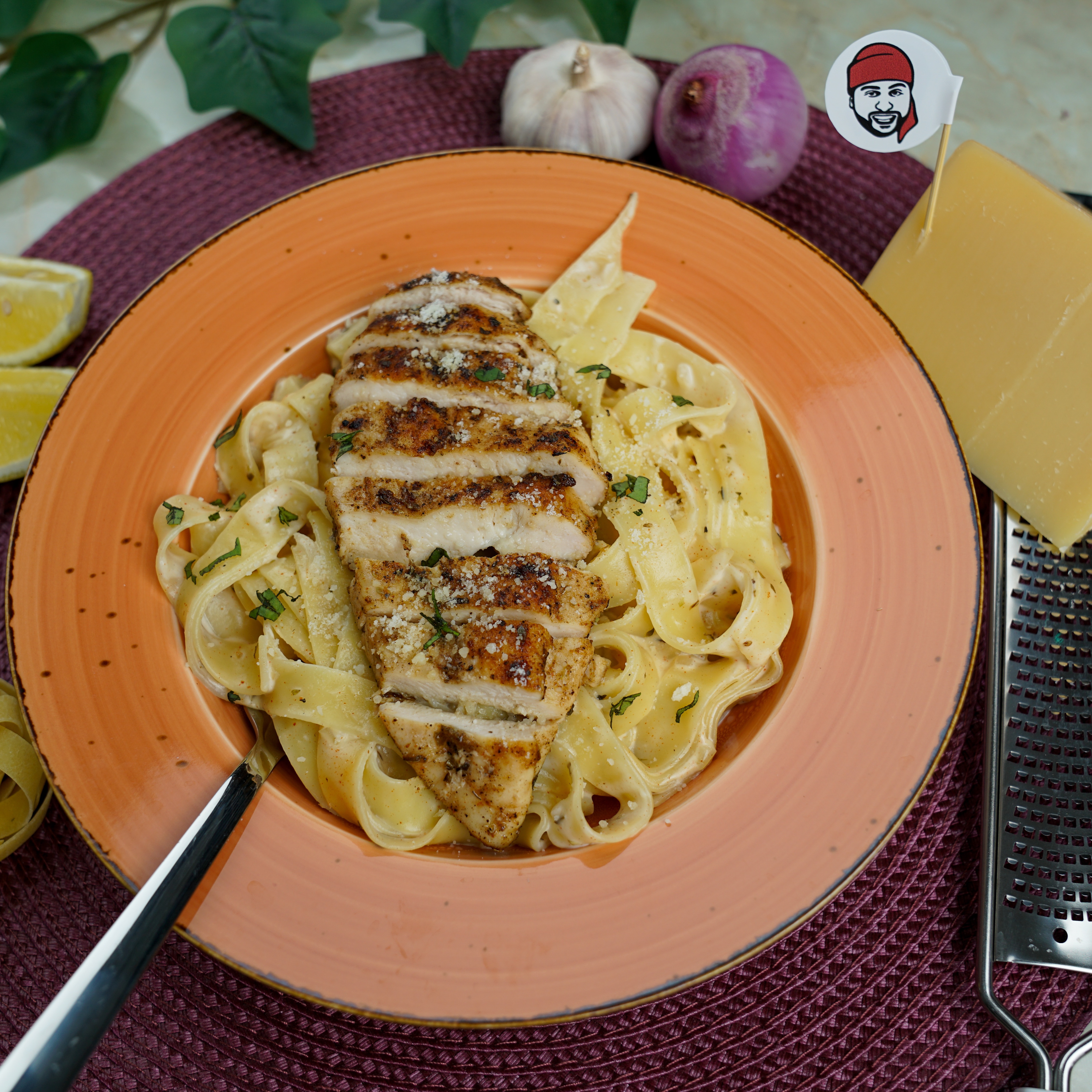 High Protein Alfredo Pasta