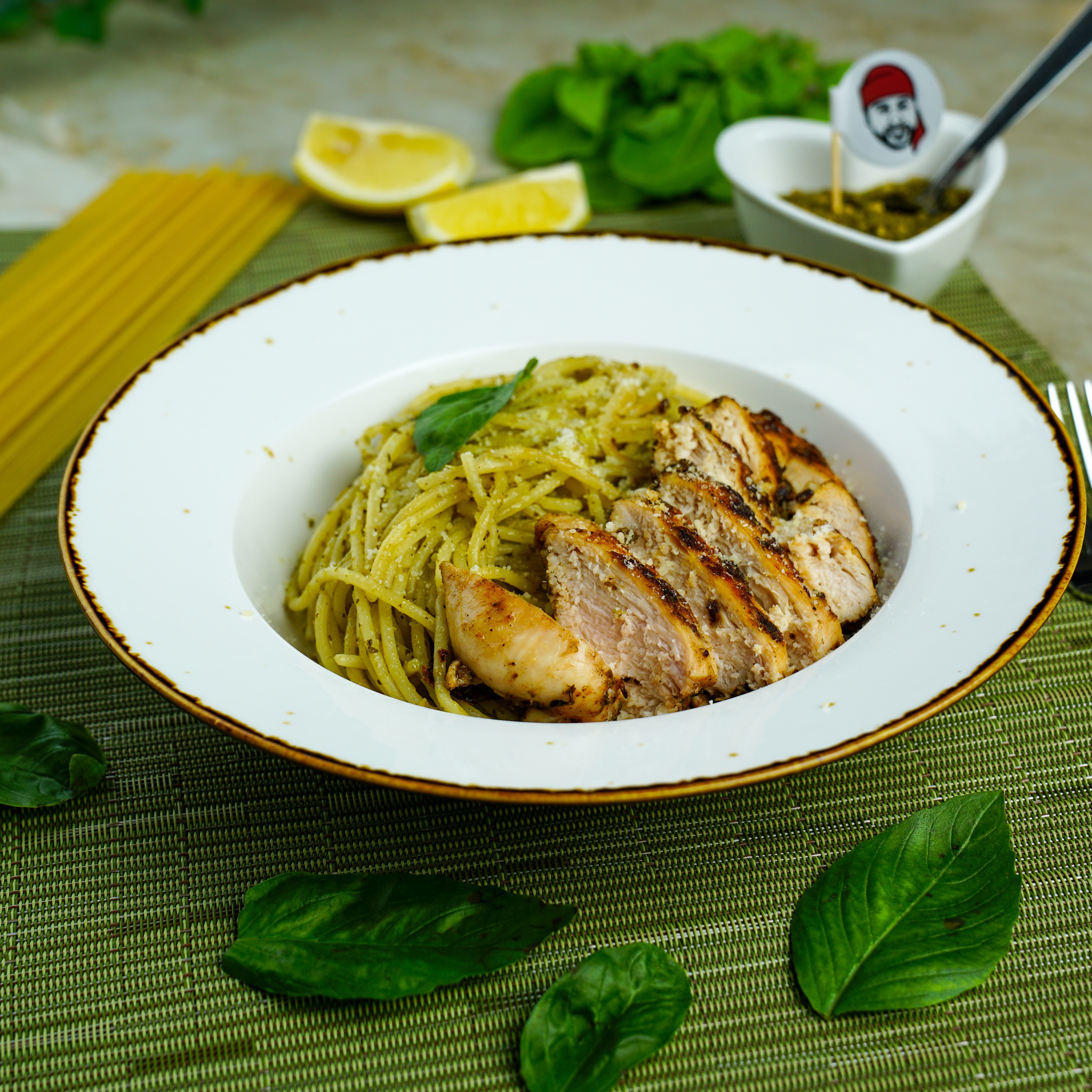 High Protein Pesto Pasta